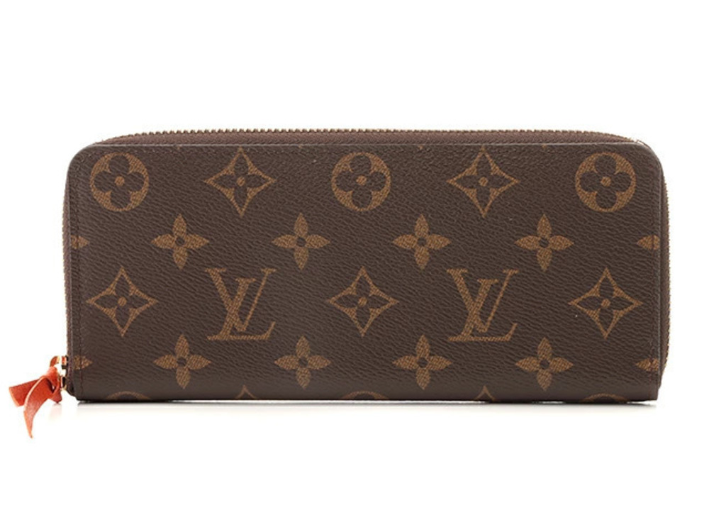 LOUIS VUITTON Round Long Wallet Portefeuille Clemence Monogram Piment